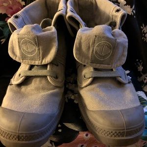 Gray canvas Palladium shoes